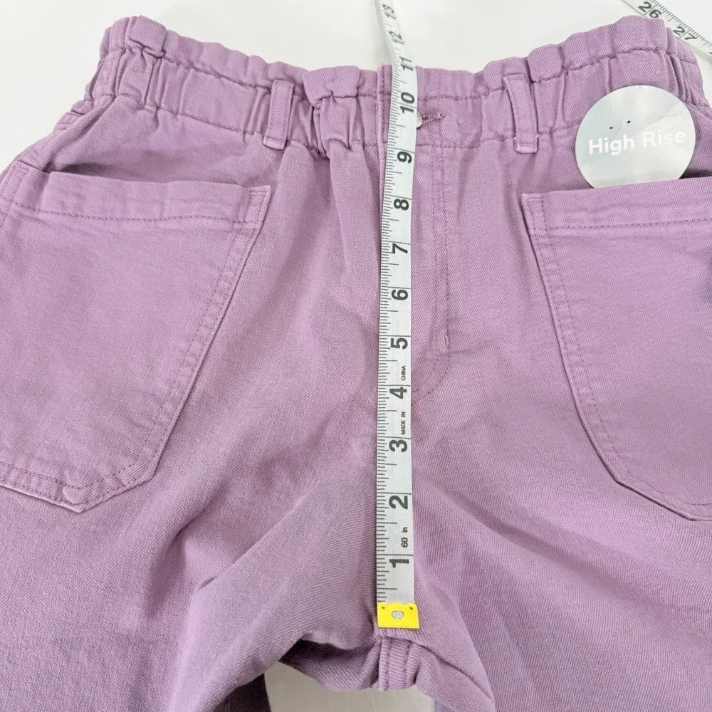 GAP NWT Girls High-Rise Elastic Paperbag Waist Denim Lt Purple Mom Jeans Size 18